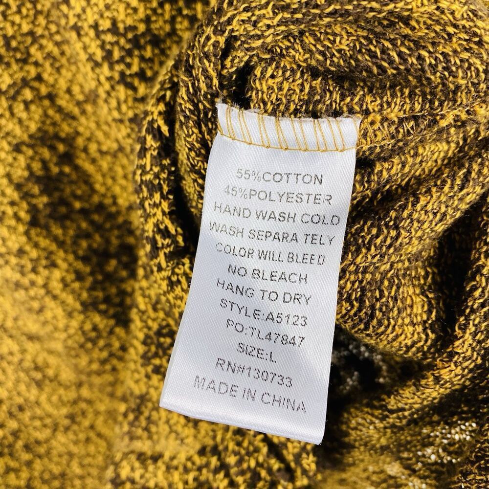 Umgee Size Large Frayed Hem Pullover Sweater Yellow Cotton Blend - Picture 5 of 5